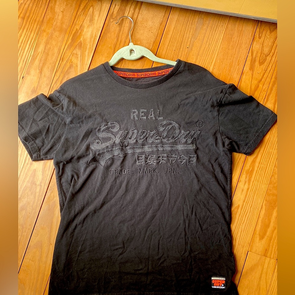 Superdry black tee | Men’s Superdry t-shirt embroidered